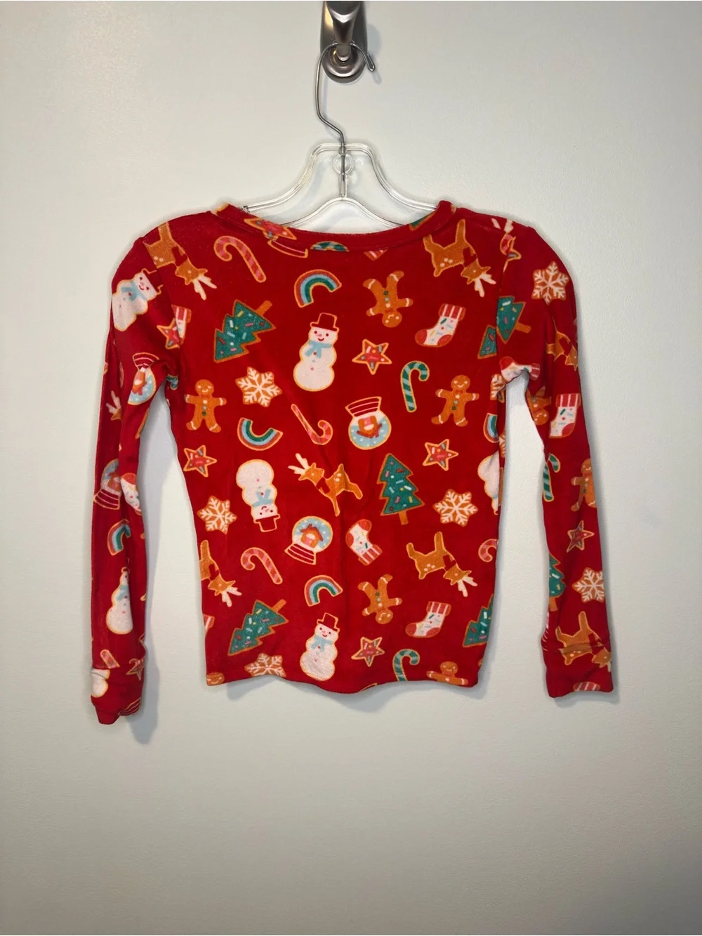 Cat & Jack Kids Red Holiday Print Pajama Set 2-Piece Christmas Snowman Kids 10